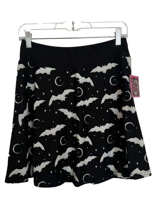 Too Fast Dresses & Skirts - Too Fast Black Starry Moon Bats Mini Skater Skirt NWT Medium